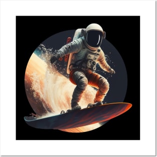 Astronaut surfing the milkyway Posters and Art